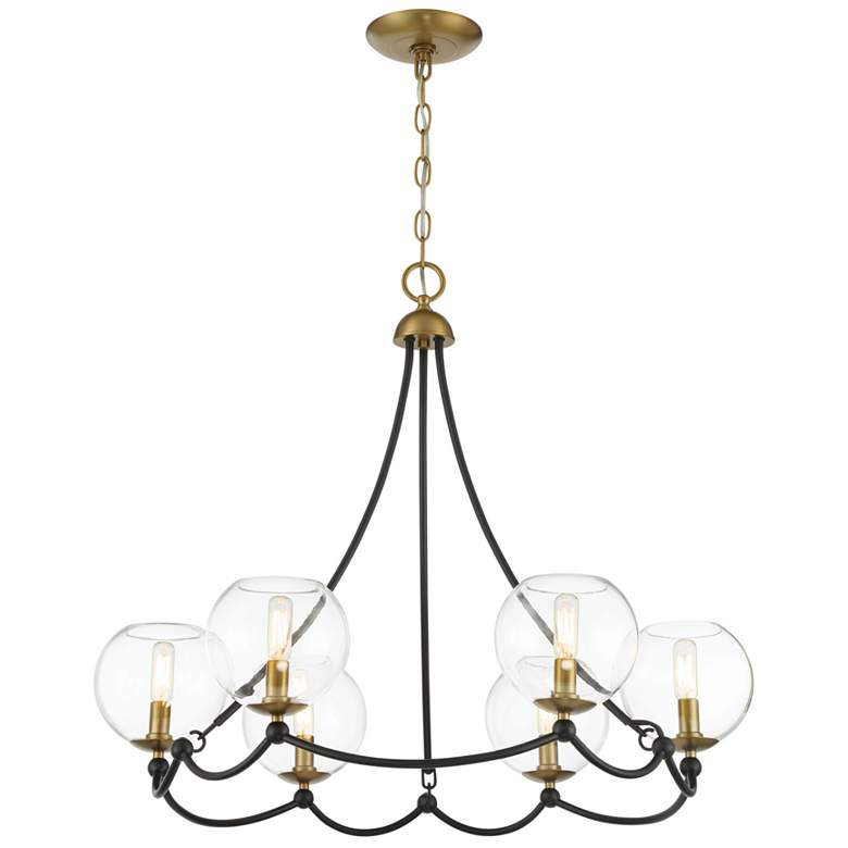 Image 3 Kearney Park 29" Wide Coal and Brass 6-Light Chandelier
