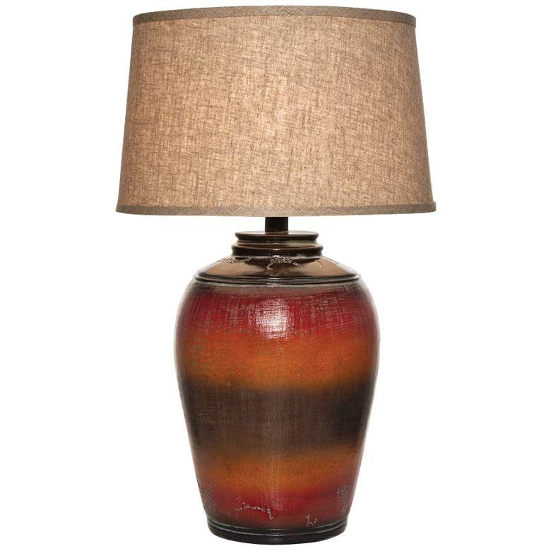 Image 2 Kearny 29" High Red Orange Handcrafted Rustic Stone Urn Table Lamp