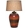 2_Kearny 29" High Red Orange Handcrafted Rustic Stone Urn Table Lamp