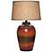 Kearny 29" High Red Orange Handcrafted Rustic Stone Urn Table Lamp