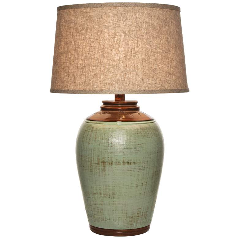 Image 2 Kearny Celadon Green 29 inch High Handcrafted Cast Stone Table Lamp