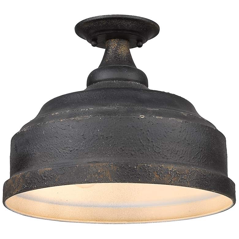 Image 2 Keating 13 3/4" Wide Antique Black Iron Ceiling Light