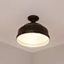 1_Keating 13 3/4" Wide Antique Black Iron Ceiling Light