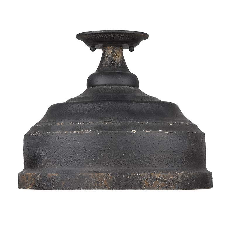 Image 3 Keating 13 3/4" Wide Antique Black Iron Ceiling Light more views