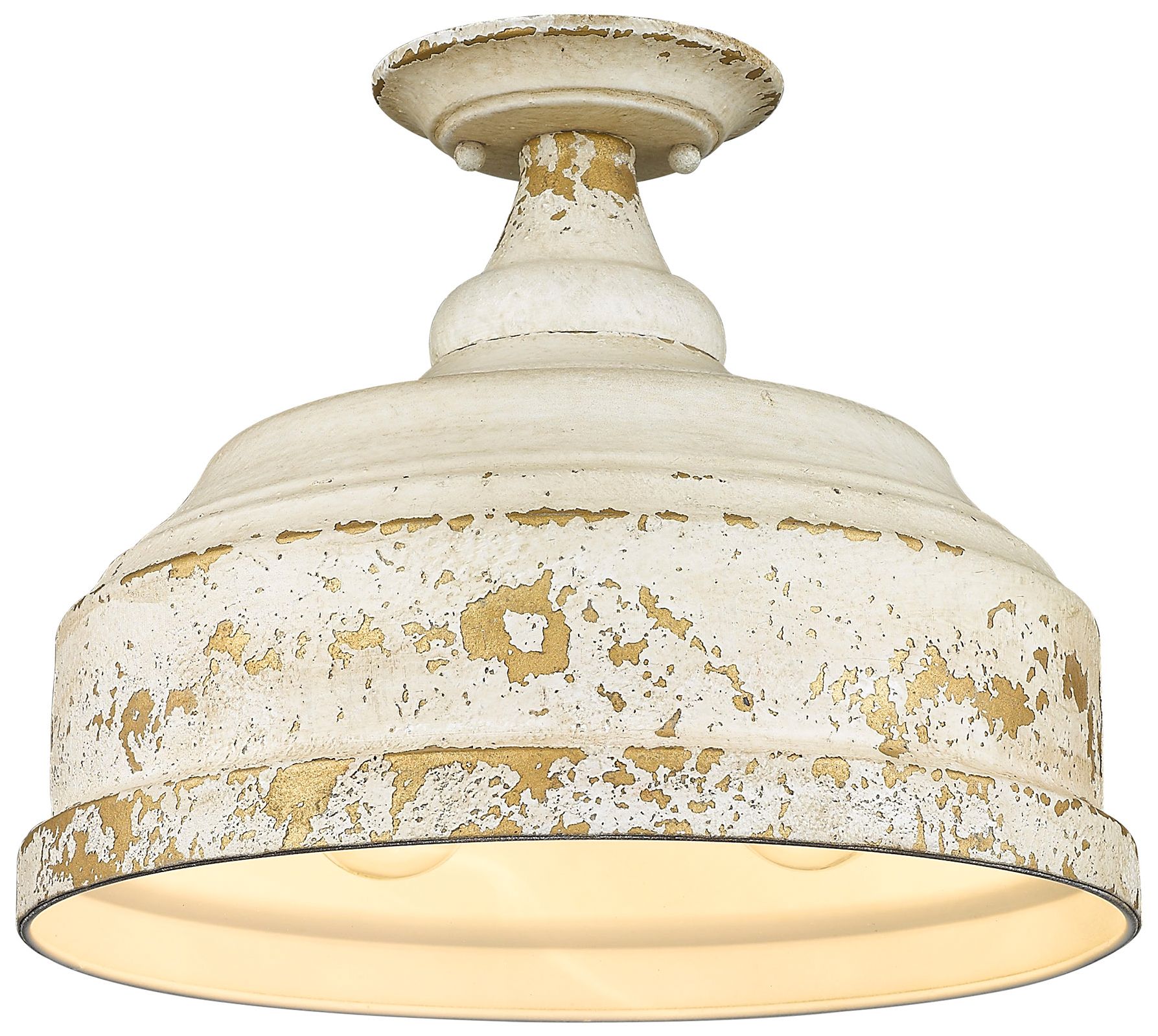 Image 2 Keating 13 3/4" Wide Antique Ivory 3-Light Ceiling Light