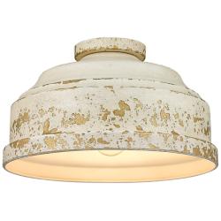 Keating 13 3/4" Wide Antique Ivory Ceiling Light