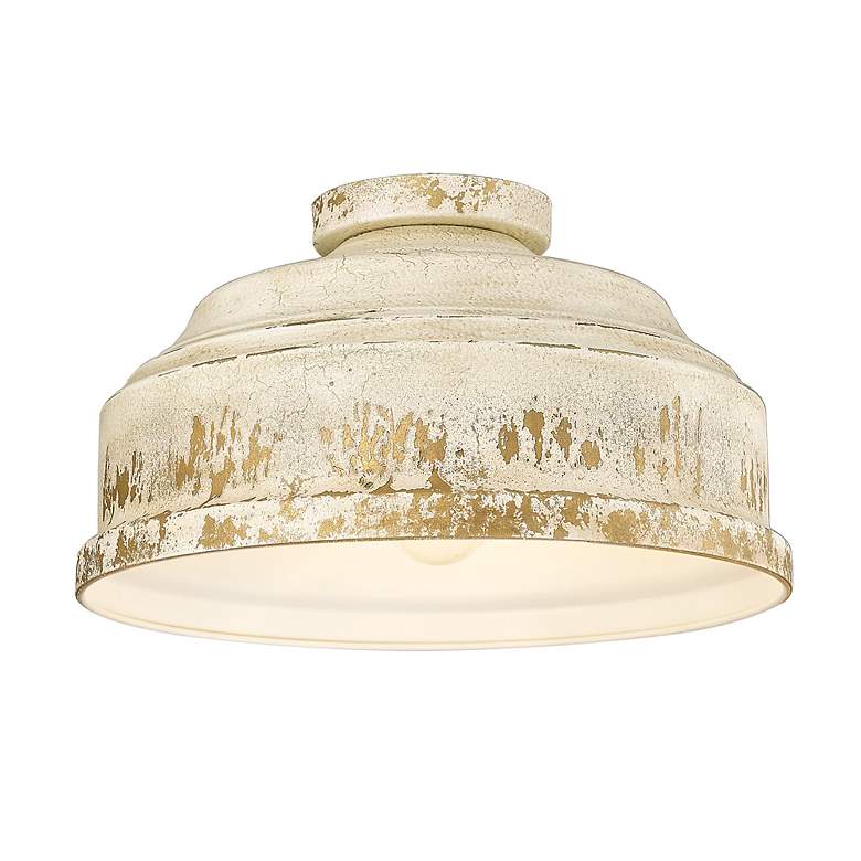Image 7 Keating 13 3/4" Wide Antique Ivory Ceiling Light more views