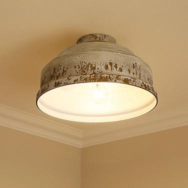 Keating 13 3/4" Wide Antique Ivory Ceiling Light