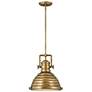 Keating 14 1/4" Wide Heritage Brass Pendant Light