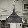 1_Keating 16 1/2" Wide Antique Black Iron 3-Light Pendant