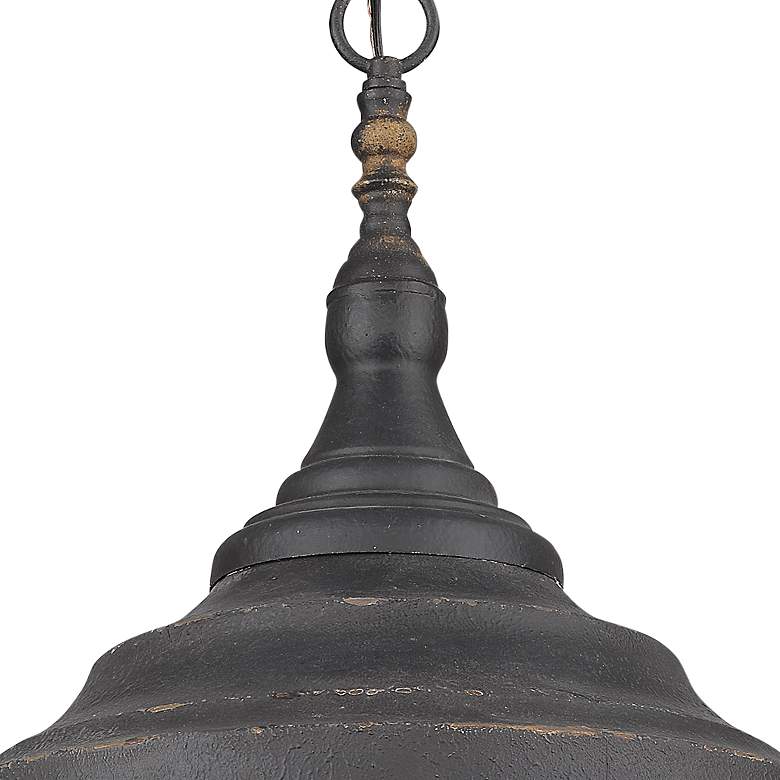 Image 2 Keating 16 1/2 inch Wide Antique Black Iron 3-Light Pendant more views
