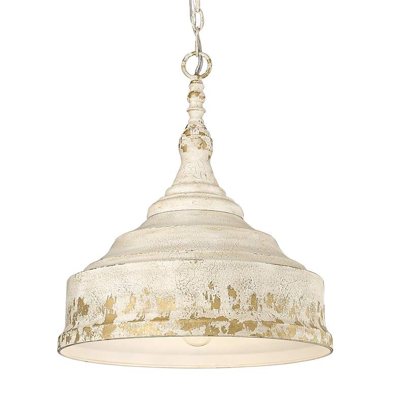 Image 6 Keating 16 1/2" Wide Antique Ivory Pendant Light more views