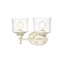 3_Keating 2 Light Bath Vanity in Antique Ivory w Hammered Water Glass Shade more views