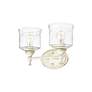 4_Keating 2 Light Bath Vanity in Antique Ivory w Hammered Water Glass Shade more views