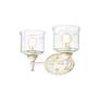 5_Keating 2 Light Bath Vanity in Antique Ivory w Hammered Water Glass Shade more views