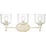 2_Keating 3 Light Bath Vanity in Antique Ivory w Hammered Water Glass Shade