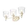 7_Keating 3 Light Bath Vanity in Antique Ivory w Hammered Water Glass Shade more views