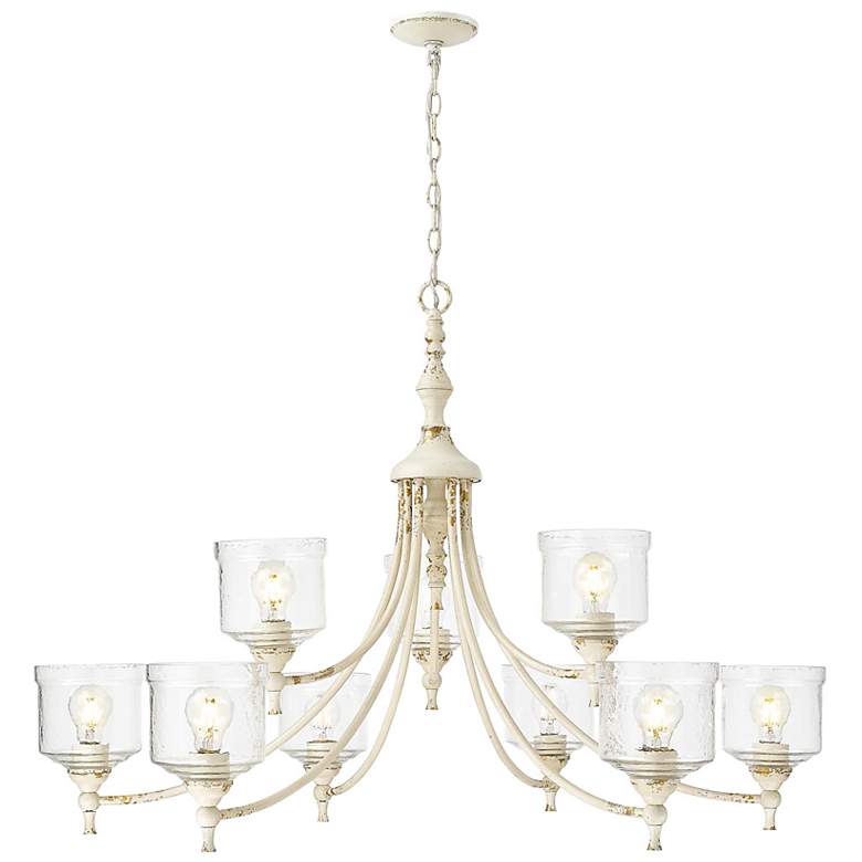 Image 1 Keating 44" Wide Antique Ivory 9-Light Chandelier