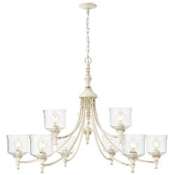 Keating 44" Wide Antique Ivory 9-Light Chandelier