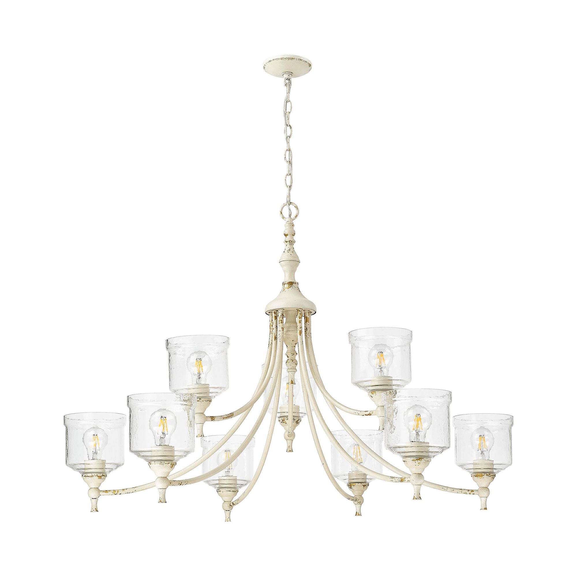 Image 2 Keating 44" Wide Antique Ivory 9-Light Chandelier more views