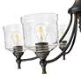 7_Keating 6 Light Chandelier Antique Black Iron w Hammered Water Glass Shade more views