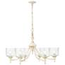 1_Keating 6 Light Chandelier in Antique Ivory with Hammered Water Glass Shade