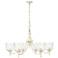 Keating 6 Light Chandelier in Antique Ivory with Hammered Water Glass Shade