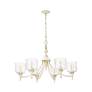 Thumbnail2 of Keating 6 Light Chandelier in Antique Ivory with Hammered Water Glass Shade more views