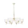 Thumbnail3 of Keating 6 Light Chandelier in Antique Ivory with Hammered Water Glass Shade more views