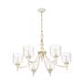 Thumbnail4 of Keating 6 Light Chandelier in Antique Ivory with Hammered Water Glass Shade more views