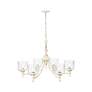 6_Keating 6 Light Chandelier in Antique Ivory with Hammered Water Glass Shade more views