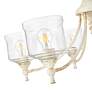 7_Keating 6 Light Chandelier in Antique Ivory with Hammered Water Glass Shade more views
