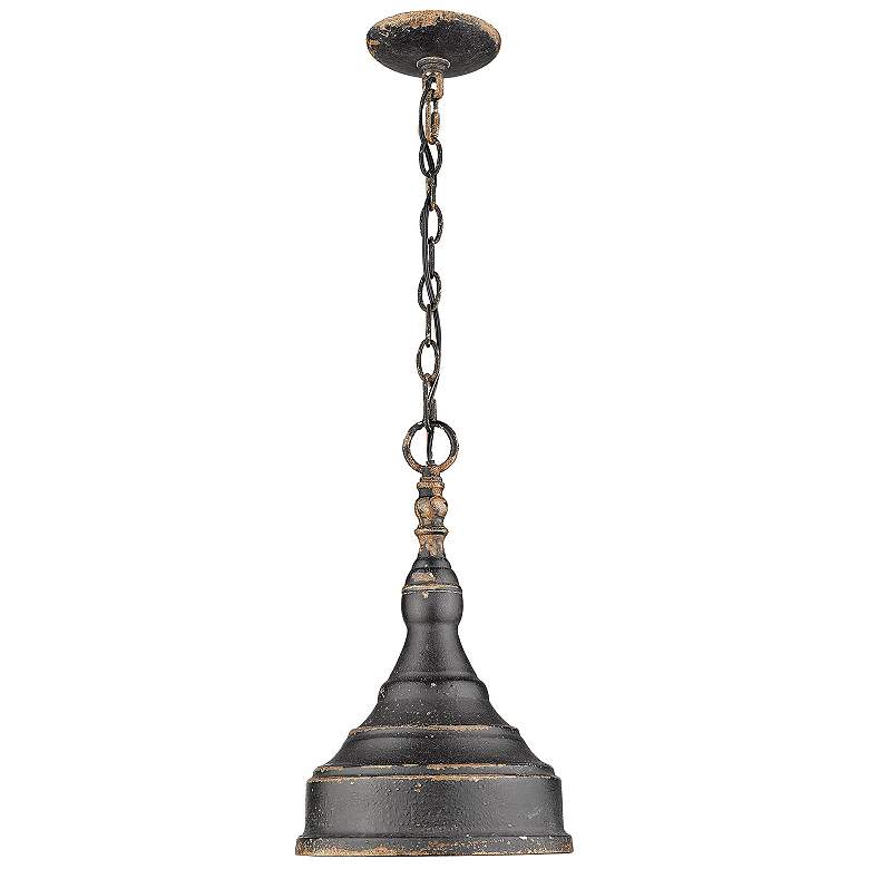 Image 5 Keating 9 1/4" Wide Antique Black Iron Mini Pendant more views