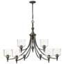 2_Keating 9 Light Chandelier Antique Black Iron w Hammered Water Glass Shade