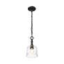 5_Keating Mini Pendant in Antique Ivory with Hammered Water Glass Shade more views