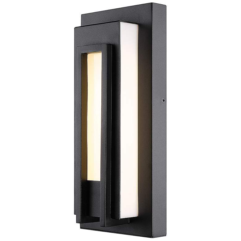 Image 2 Keaton 12 1/2" High Black Metal LED ADA Outdoor Wall Light