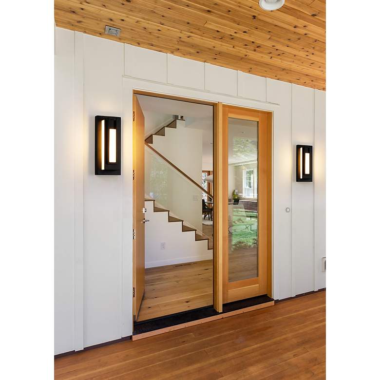 Image 3 Keaton 12 1/2" High Black Metal LED ADA Outdoor Wall Light more views