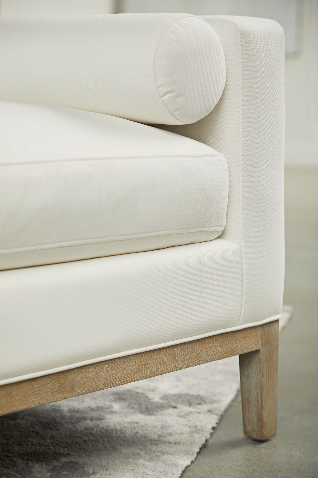 Keaton 63" Wide Peyton Pearl LiveSmart Fabric Accent Bench in scene