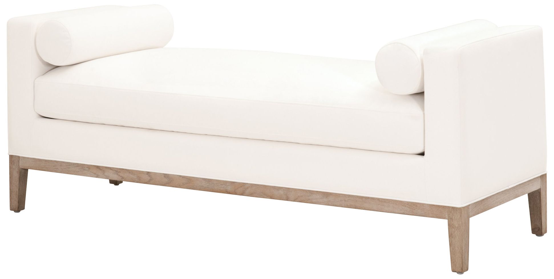 Keaton 63" Wide Peyton Pearl LiveSmart Fabric Accent Bench in scene