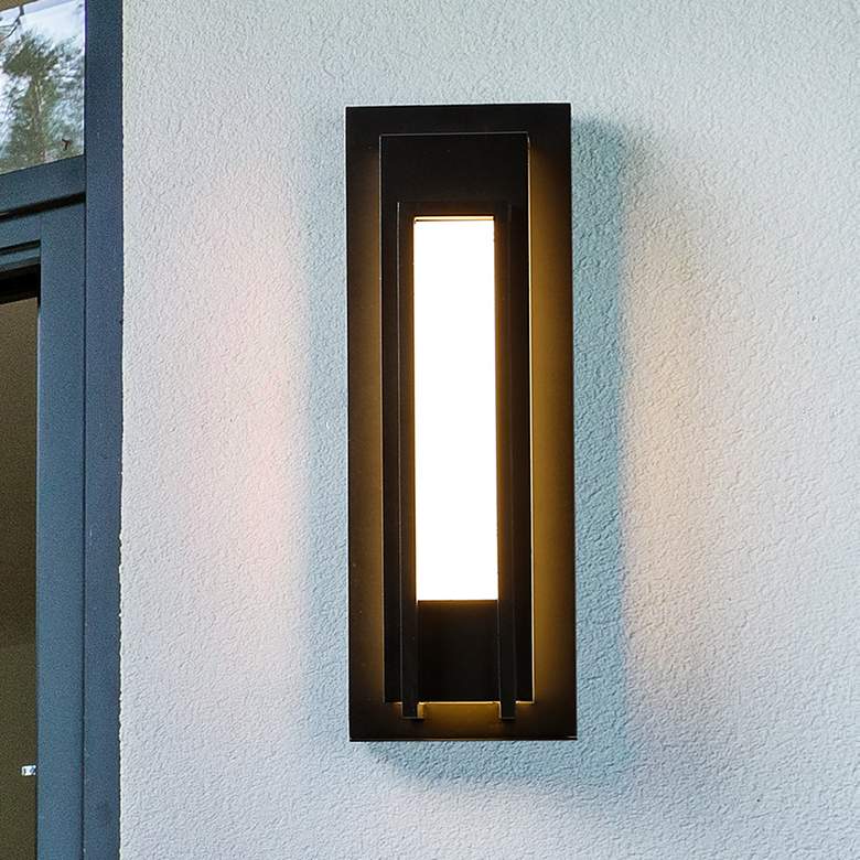 Image 2 Keaton 20 1/4" High Black LED Outdoor Wall Light