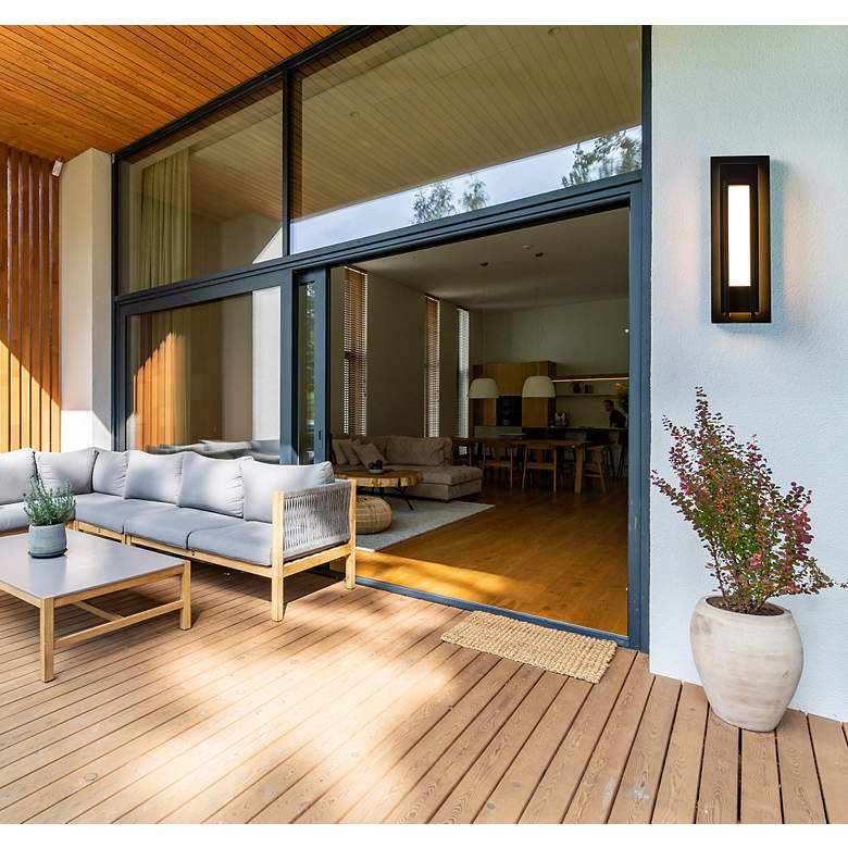 Image 4 Keaton 20 1/4" High Black LED Outdoor Wall Light more views