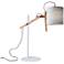 Keaton White and Natural Ash Wood Adjustable Desk Lamp