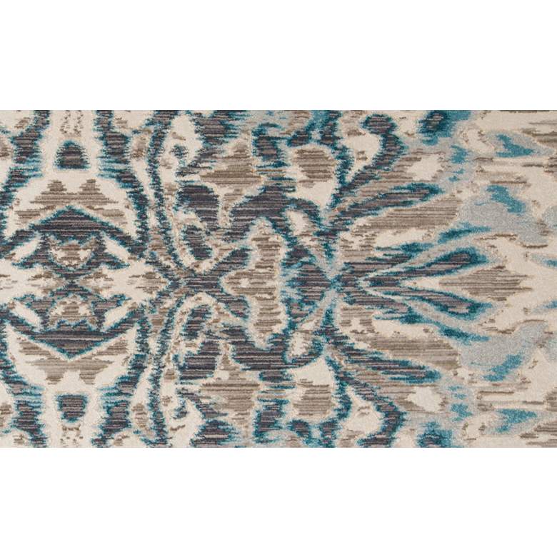 Keats 6523467 5&#39;3&quot;x7&#39;6&quot; Teal and Taupe Ikat Print Area Ru more views