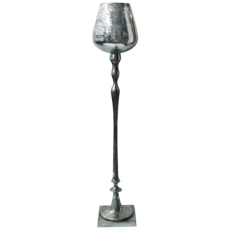 Image 1 Keavy 32.5 inch High Antique Silver Candle Holder