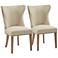 Keeble Cream Fabric Dining Side Chairs Set of 2