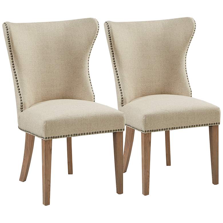 Image 2 Keeble Cream Fabric Dining Side Chairs Set of 2