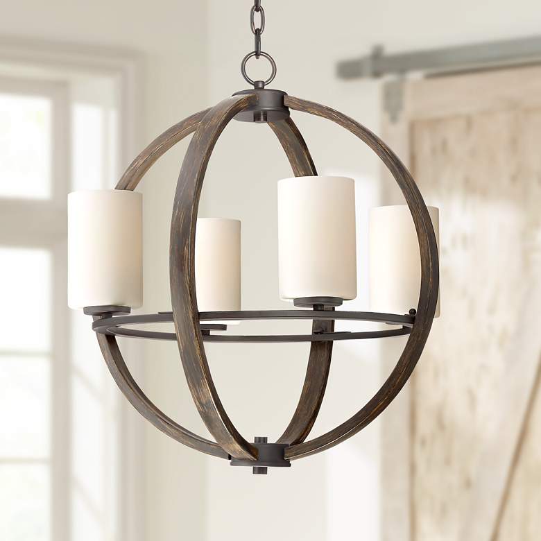 Image 1 Keefe 22 inch Wide 4-Light Orb Chandelier by Franklin Iron Works