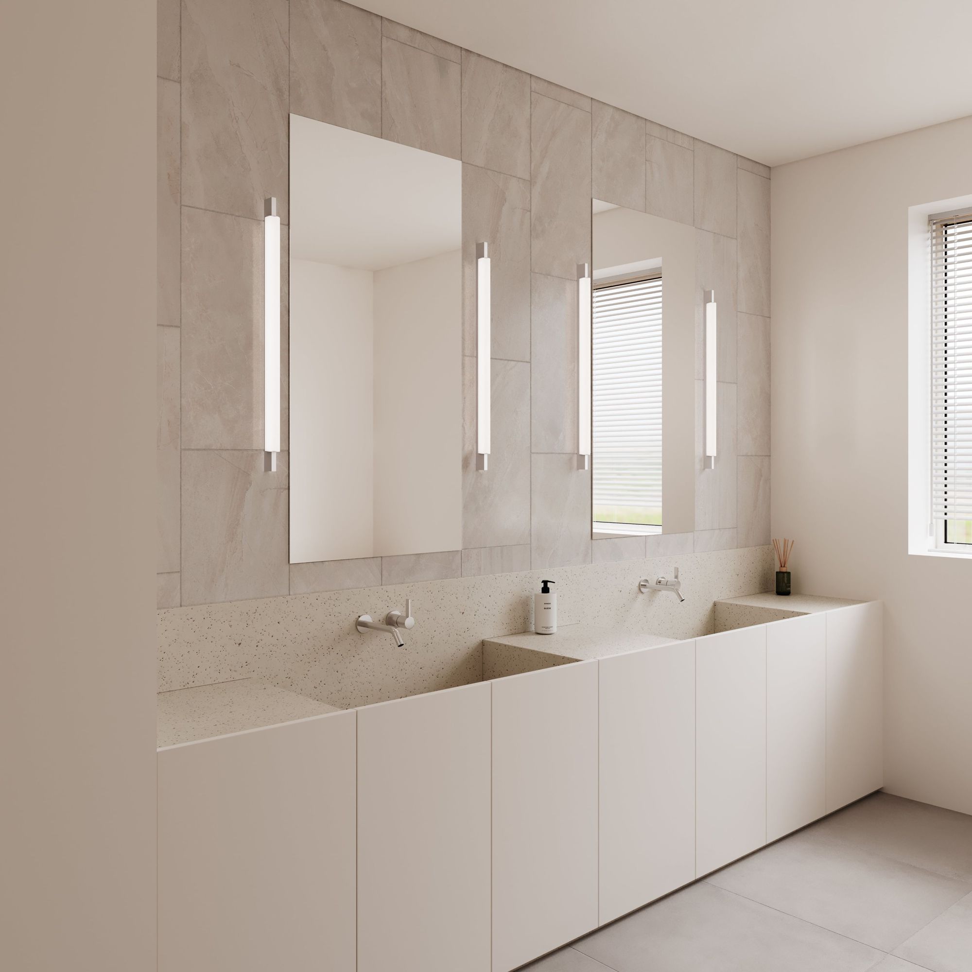 Image 2 Keel 22" Wide Bright Satin Aluminum 3000K LED Vanity Light more views