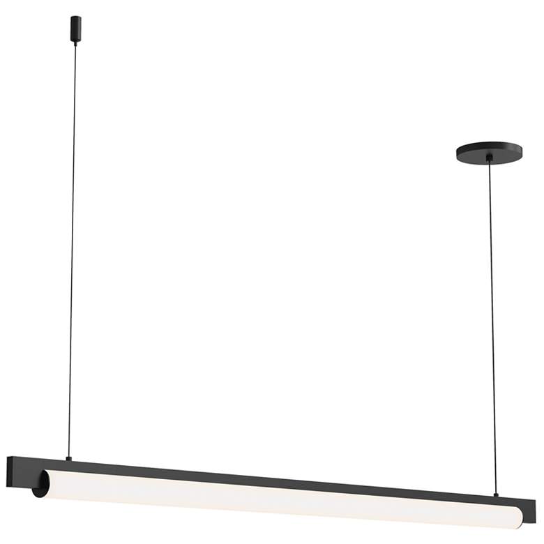 Image 1 Keel 44" Wide Satin Black LED Pendant