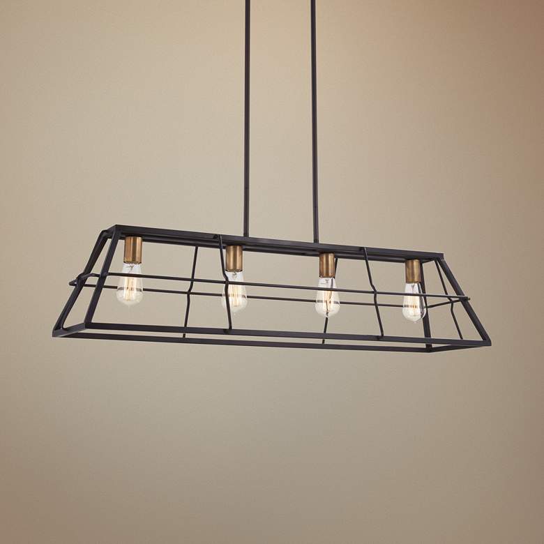 Image 1 Keeley Calle 42" Wide Bronze Kitchen Island Light Pendant